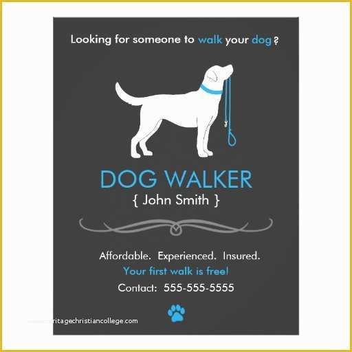 Free Dog Walking Business Card Template Of Dog Walker Walking Business Flyer Template