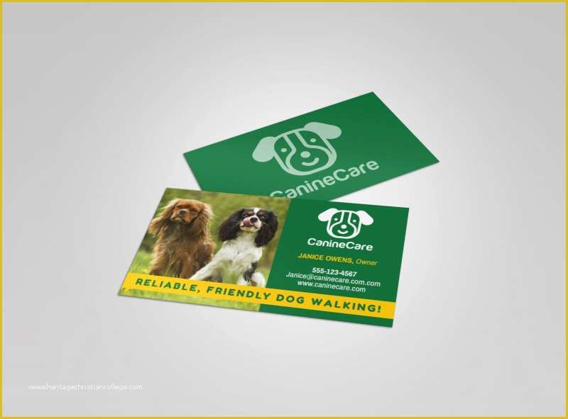 Free Dog Walking Business Card Template Of Friendly Dog Walking Business Card Template
