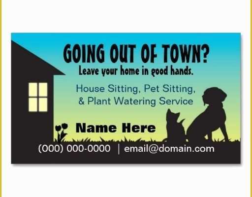 Free Dog Walking Business Card Template Of House Pet Sitting &amp; Plant Watering Business Card