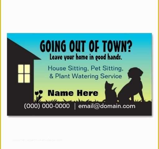 Free Dog Walking Business Card Template Of House Pet Sitting &amp; Plant Watering Business Card