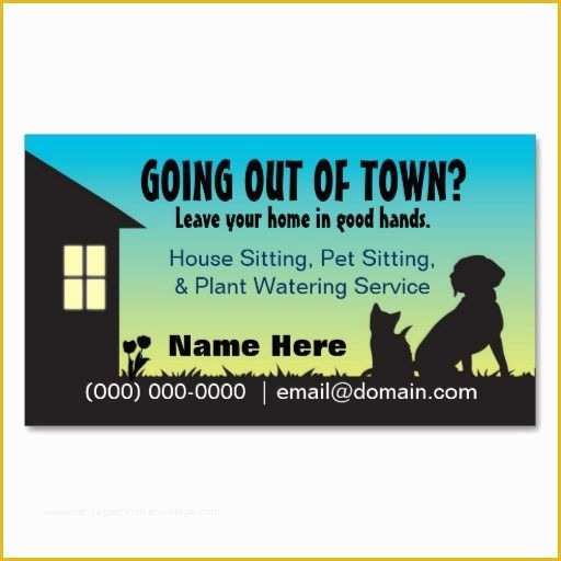 Free Dog Walking Business Card Template Of House Pet Sitting & Plant Watering Business Card