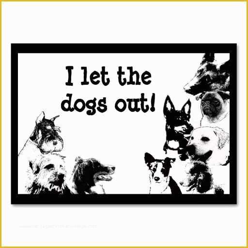 Free Dog Walking Business Card Template Of I Let the Dogs Out Business Card