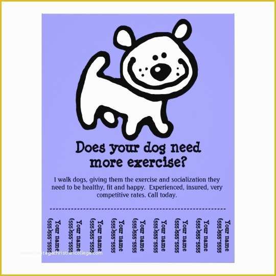 Free Dog Walking Templates Of Cute Dog Walker Customizable Promo Flyer