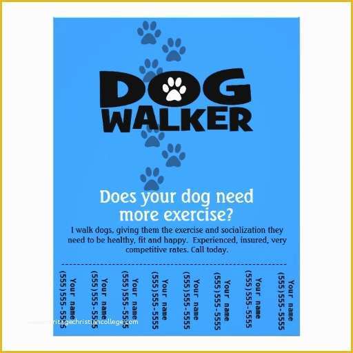 Free Dog Walking Templates Of Dog Walker Promotional Tear Sheet Flyer Template B