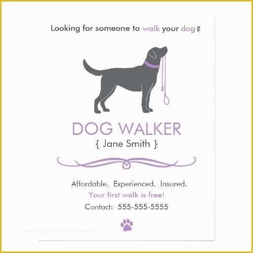 Free Dog Walking Templates Of Dog Walker Walking Business Flyer Template