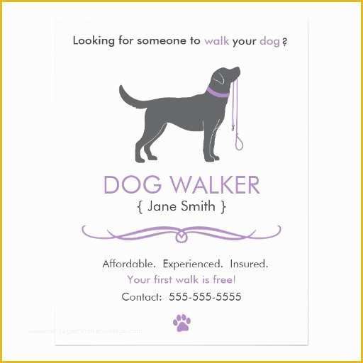 Free Dog Walking Templates Of Dog Walker Walking Business Flyer Template