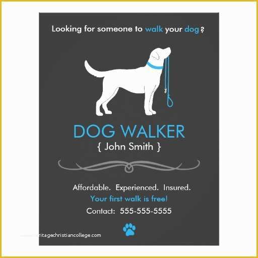 Free Dog Walking Templates Of Dog Walker Walking Business Flyer Template