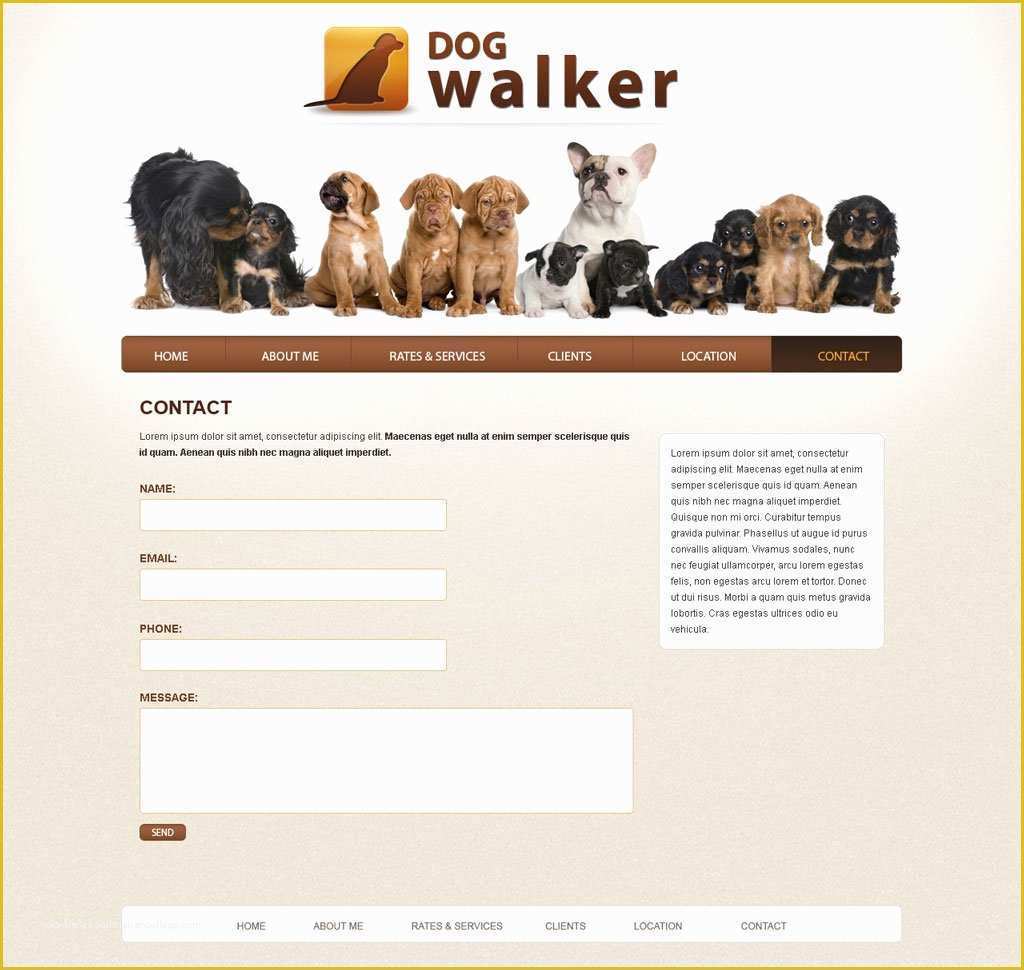 Free Dog Walking Templates Of Dog Walker Website Template