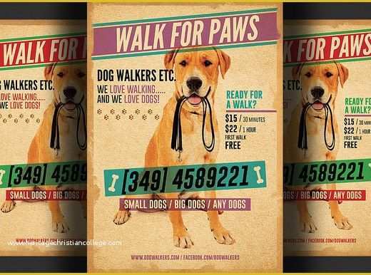 Free Dog Walking Templates Of Dog Walkers Flyer Template 2 Flyer Templates On Creative