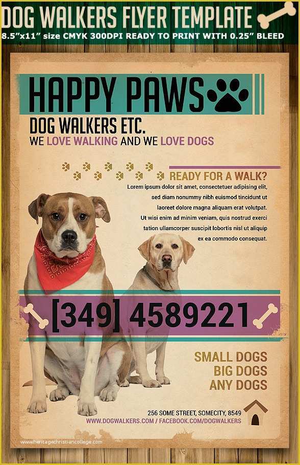 Free Dog Walking Templates Of Dog Walkers Flyer Template On Behance