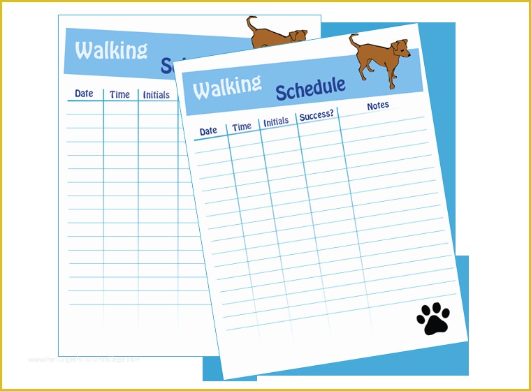 Free Dog Walking Templates Of Dog Walking Schedule Laminating Idea Center