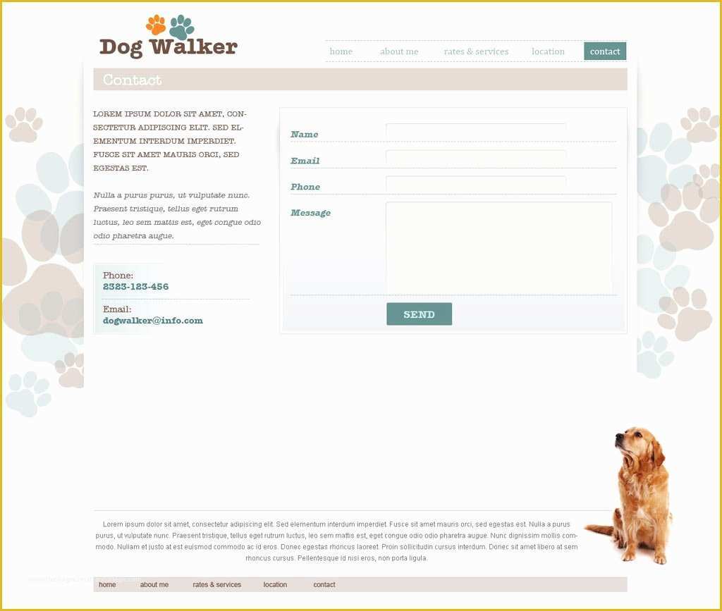 Free Dog Walking Templates Of Dog Walking Website Template