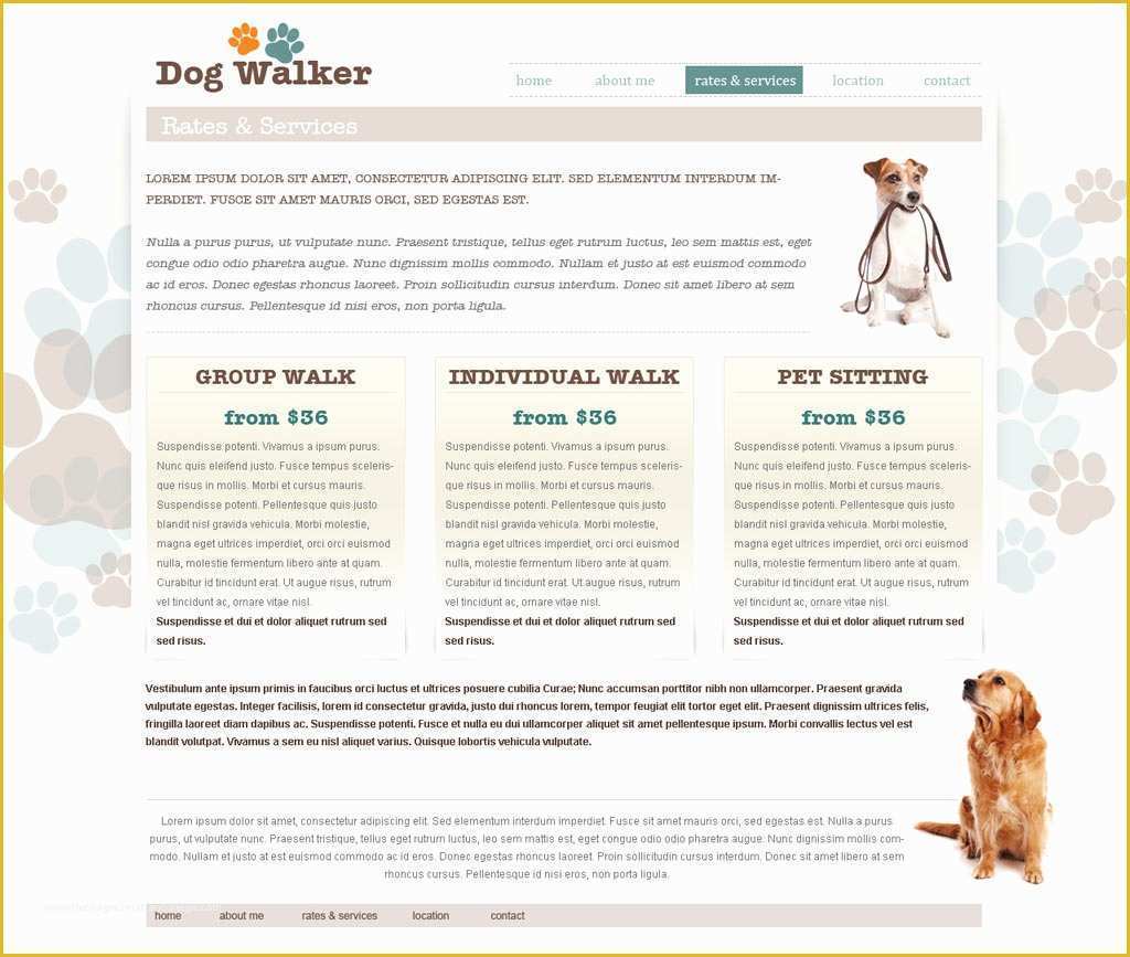 Free Dog Walking Templates Of Dog Walking Website Template