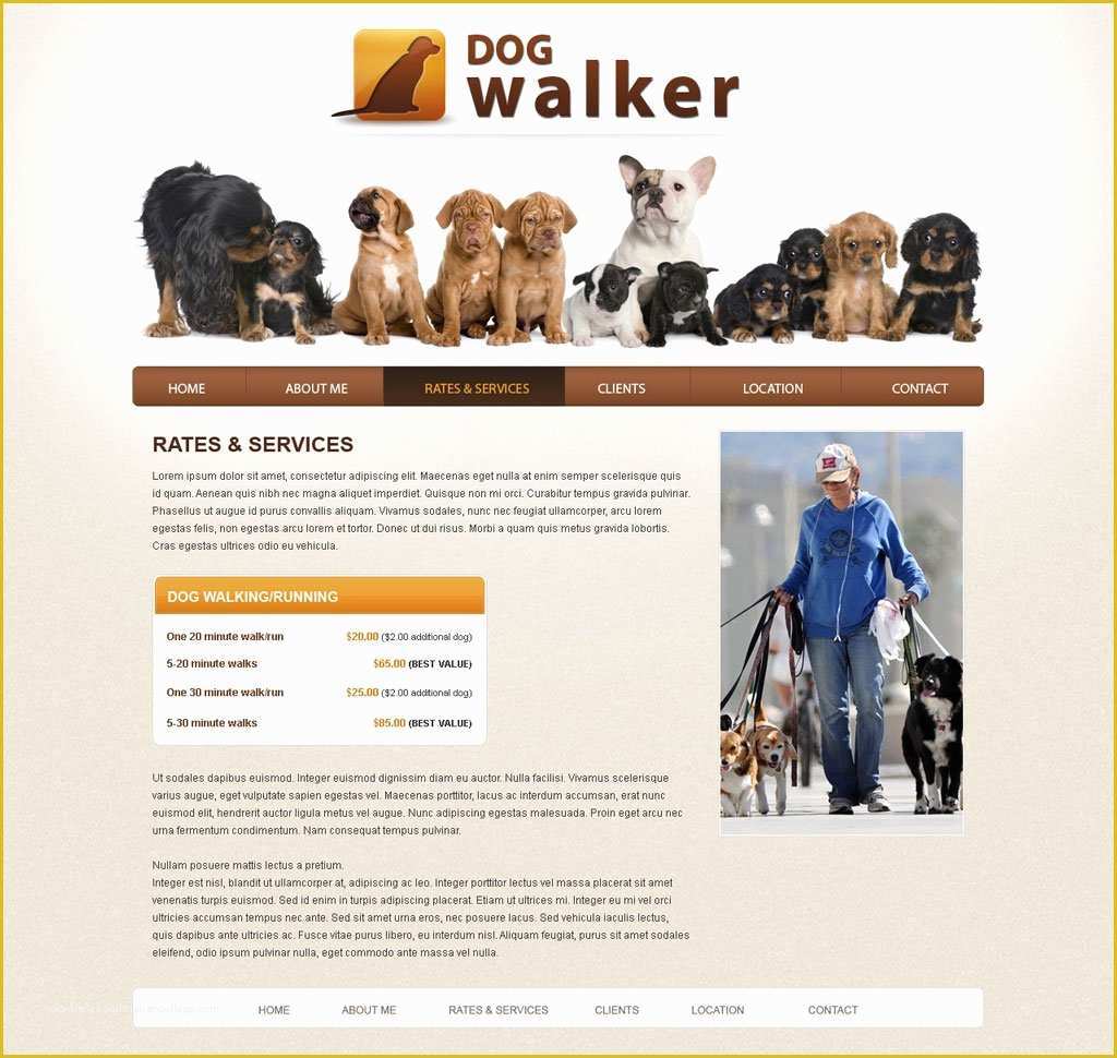 Free Dog Website Templates Of Dog Walker Website Template