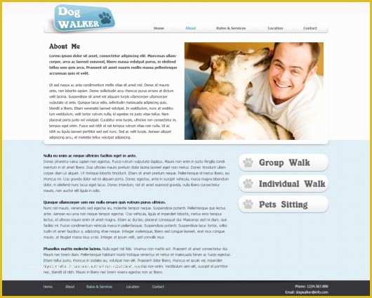 Free Dog Website Templates Of Dog Walker Website Template