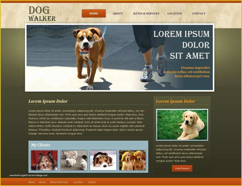Free Dog Website Templates Of Dog Walker Website Template