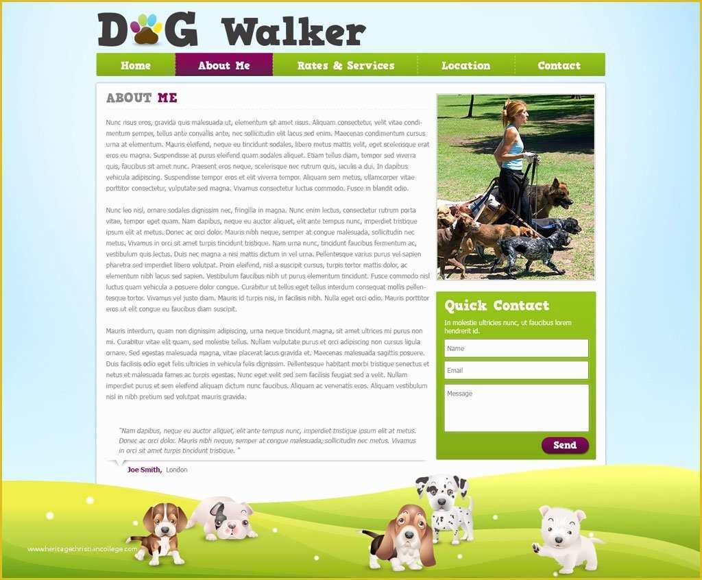 Free Dog Website Templates Of Dog Walker Website Template