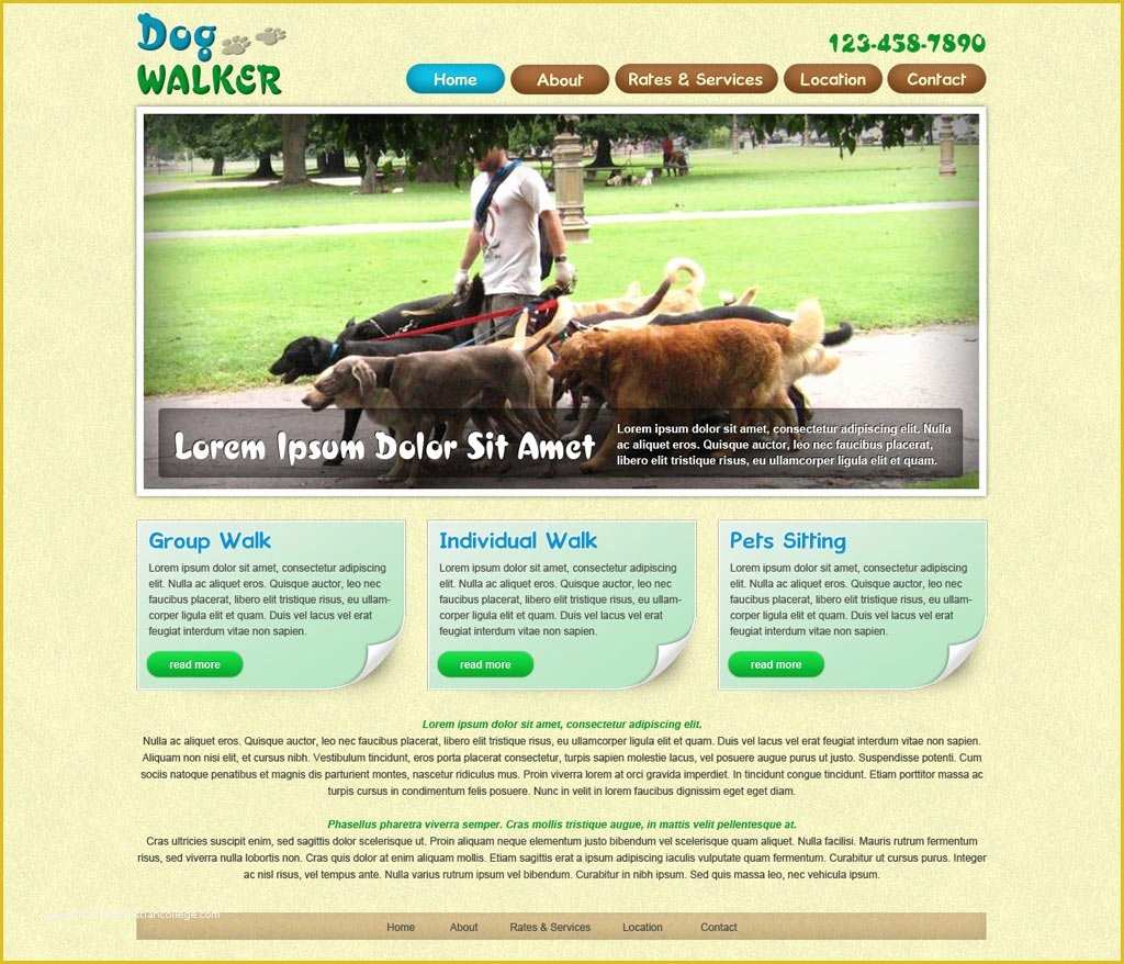 Free Dog Website Templates Of Dog Walking Website Template