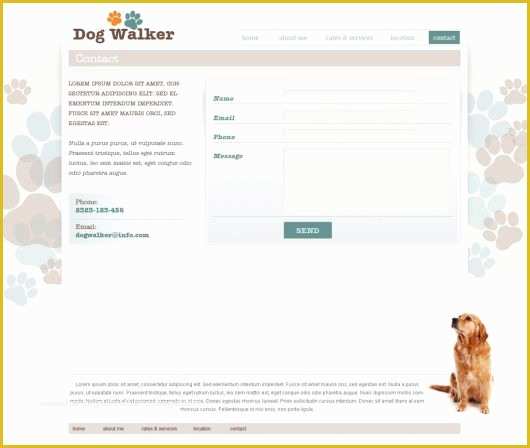 Free Dog Website Templates Of Dog Walking Website Template