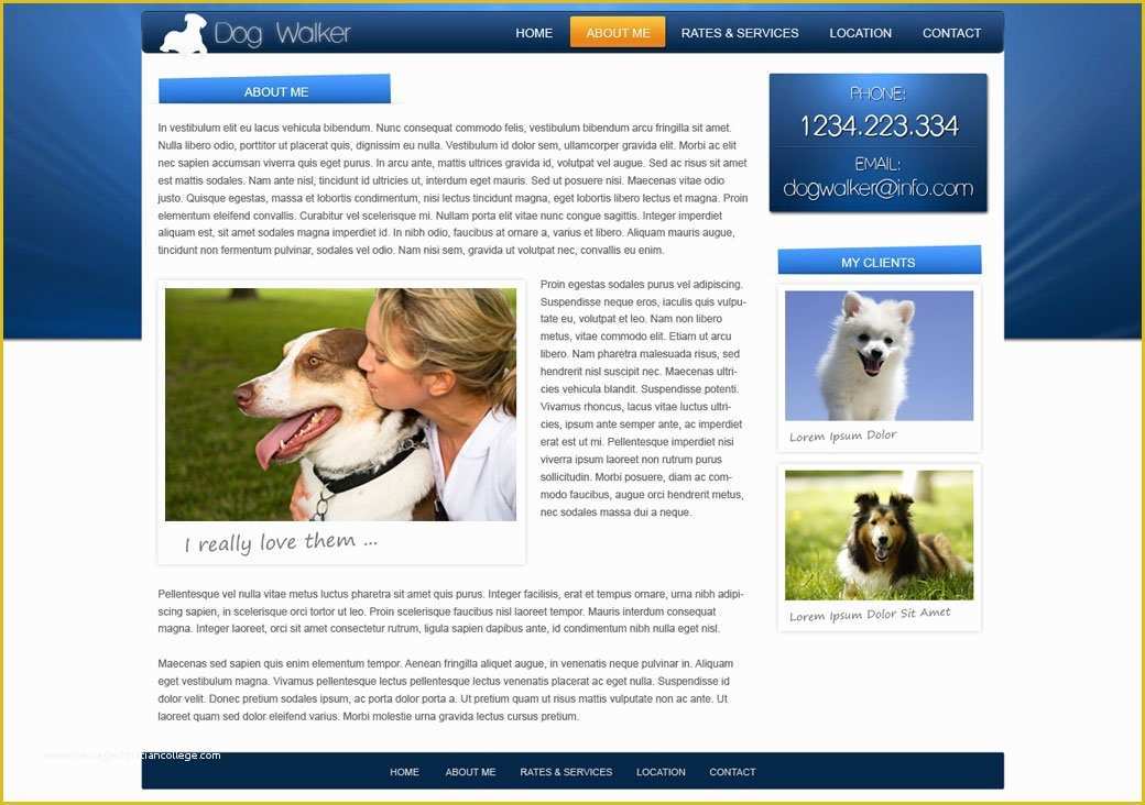 Free Dog Website Templates Of Dog Walking Website Template