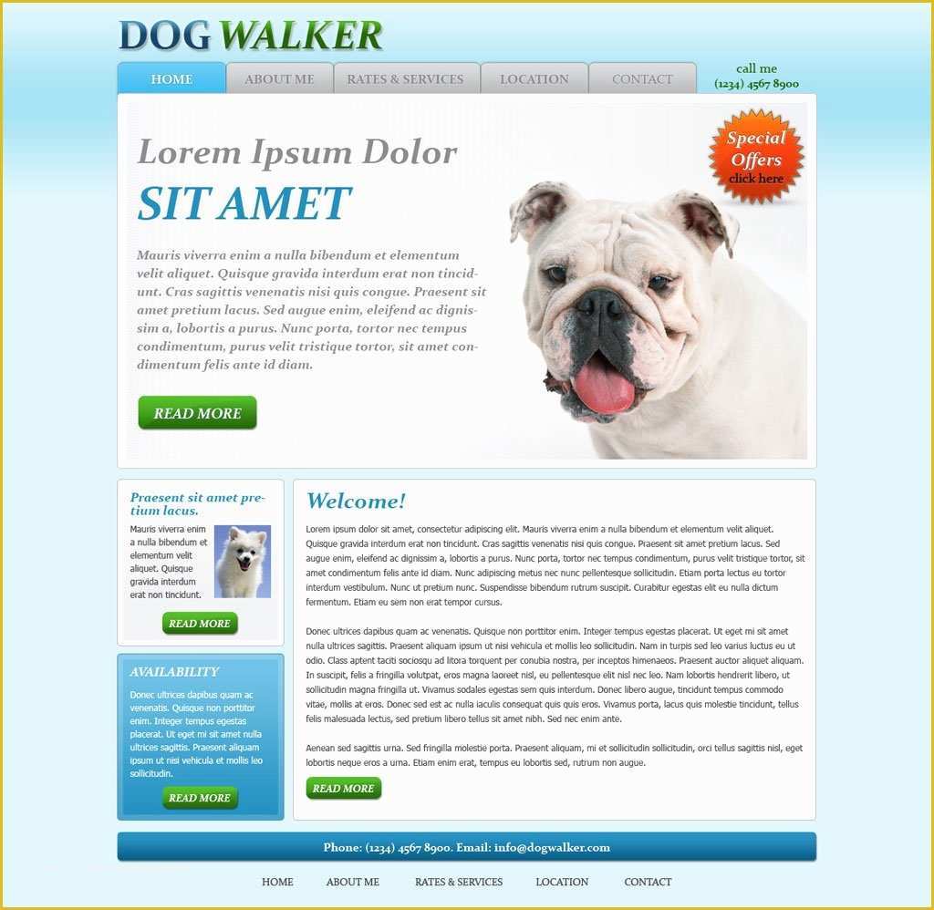 Free Dog Website Templates Of Dog Walking Website Template