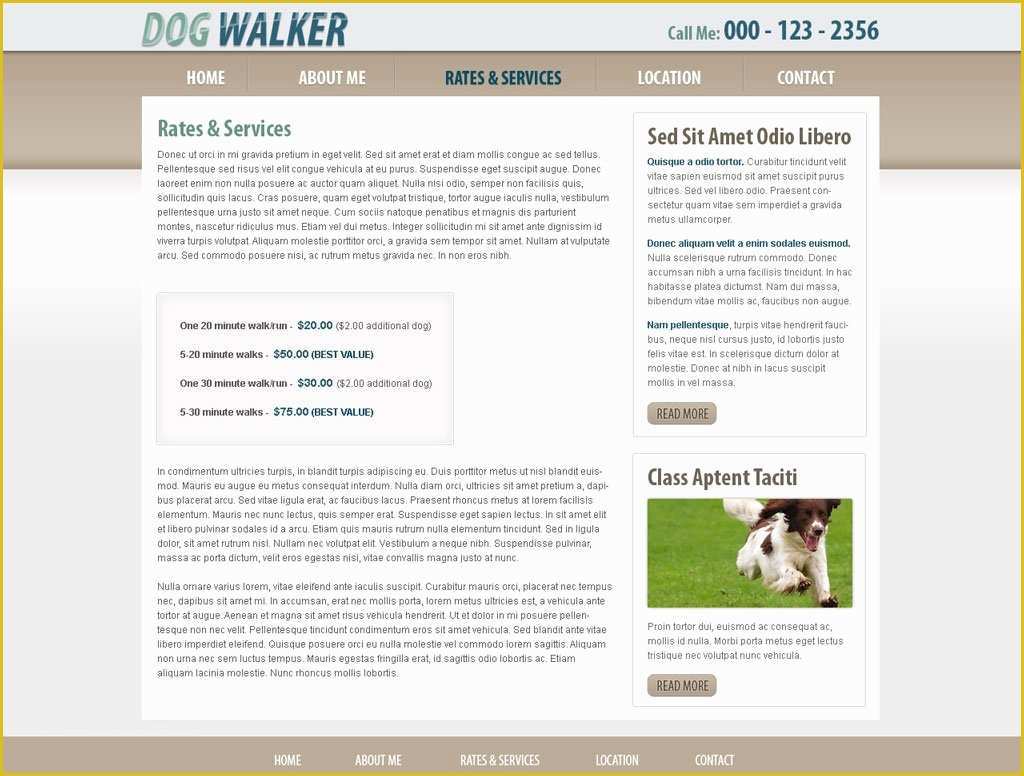 Free Dog Website Templates Of Dog Walking Website Template