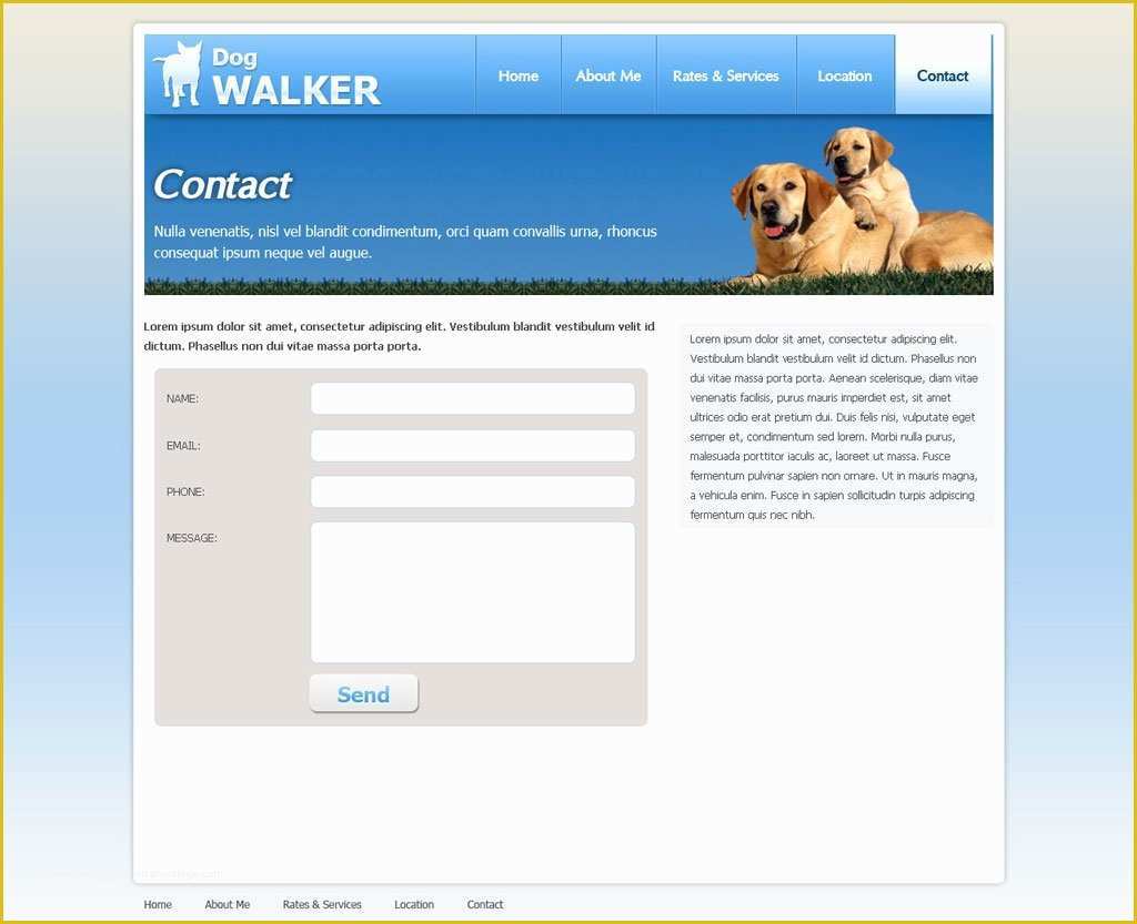 Free Dog Website Templates Of Dog Walking Website Template