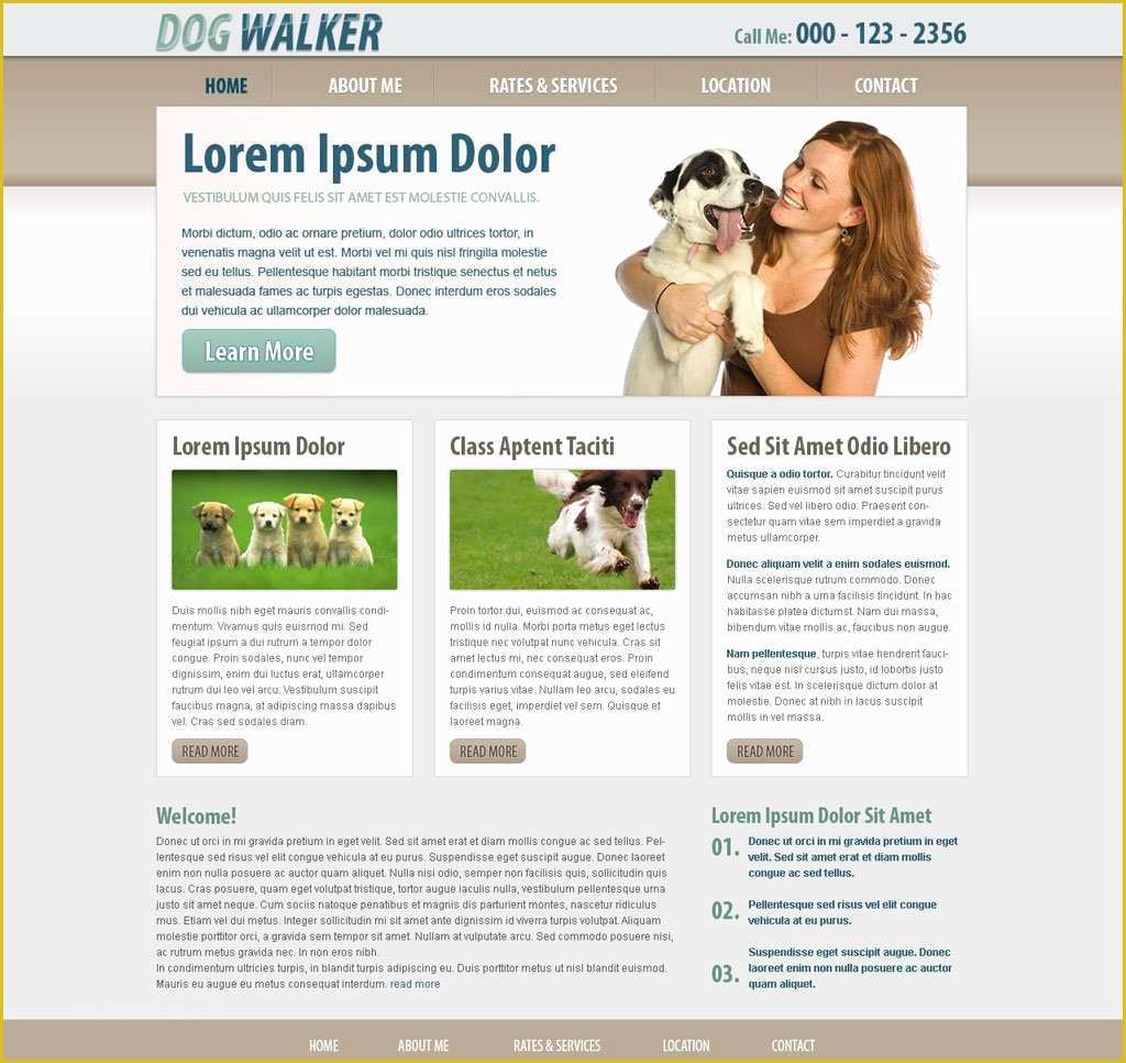 Free Dog Website Templates Of Dog Walking Website Template