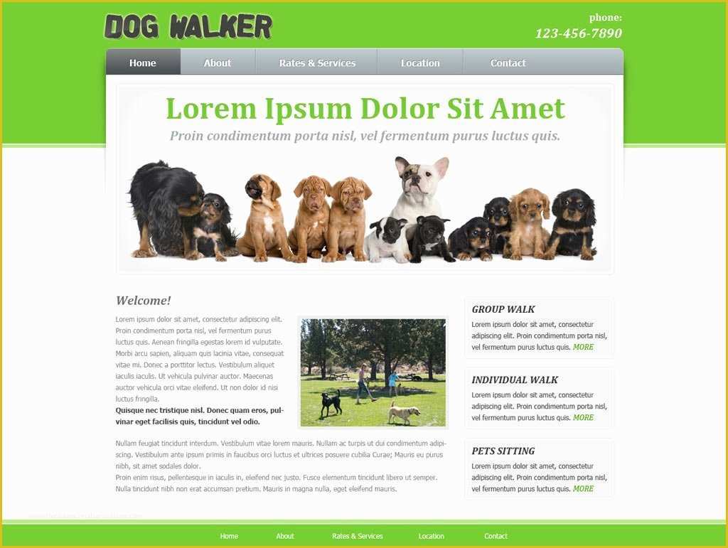 Free Dog Website Templates Of Dog Walking Website Template