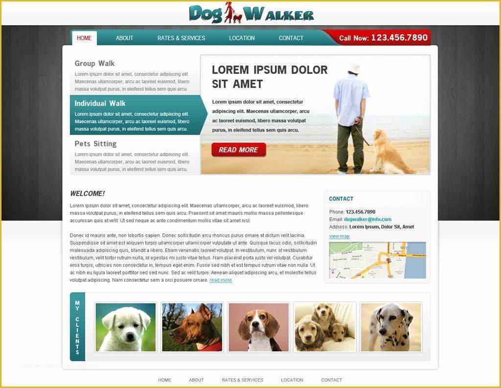 Free Dog Website Templates Of Dog Walking Website Template