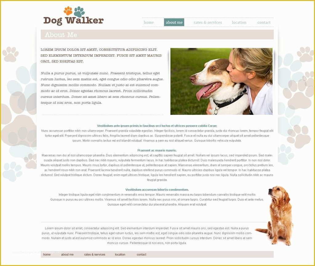 Free Dog Website Templates Of Dog Walking Website Template