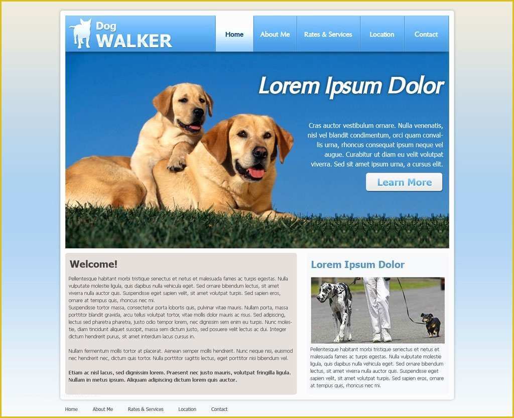 Free Dog Website Templates Of Dog Walking Website Template