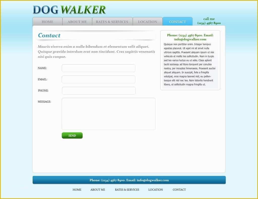 Free Dog Website Templates Of Dog Walking Website Template