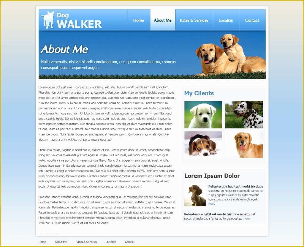 Free Dog Website Templates Of Dog Walking Website Template