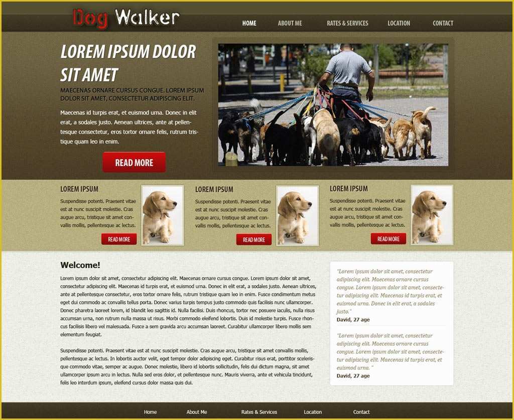 Free Dog Website Templates Of Dog Walking Website Template