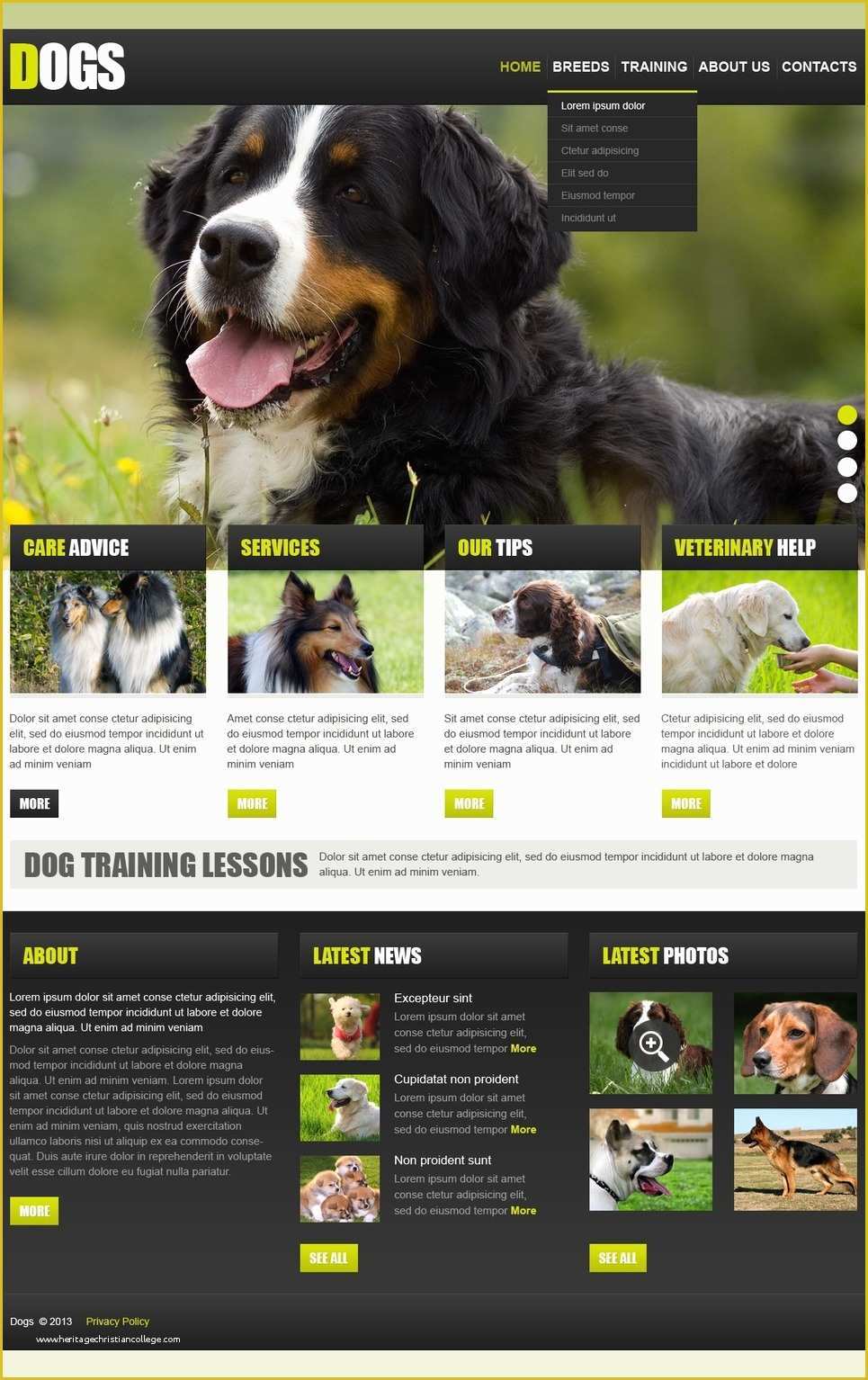 Free Dog Website Templates Of Dog Website Template