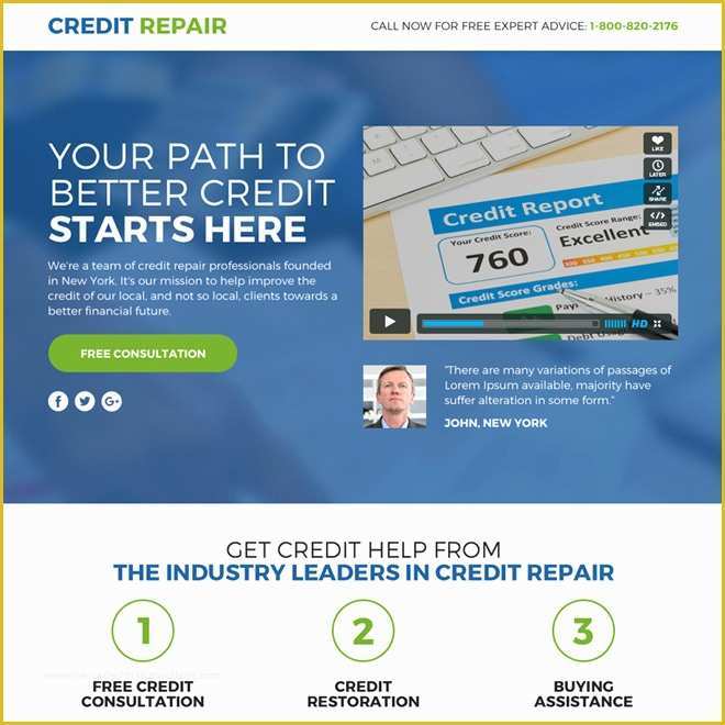 Free Domain for Sale Landing Page Template Of Credit Repair Lead Funnel Landing Page Design