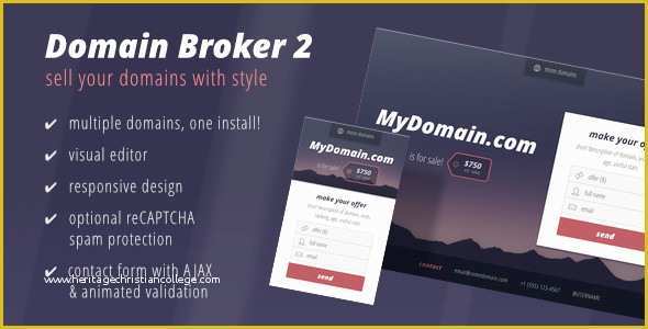 Free Domain for Sale Landing Page Template Of Domain Broker 2 – Landing Page to Sell Domains Free