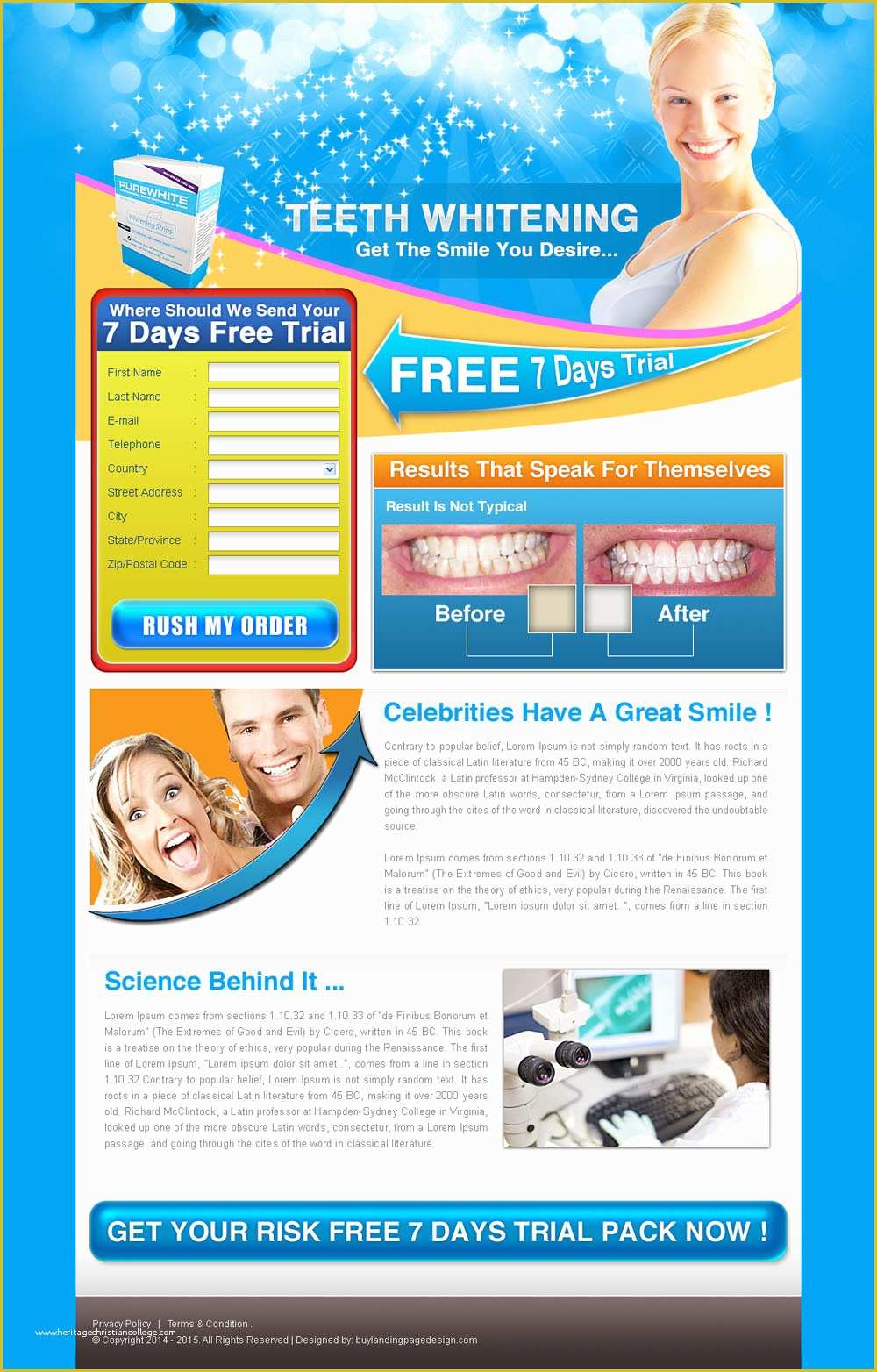 Free Domain for Sale Landing Page Template Of Teeth Whitening Free Trial Offer Lp 70