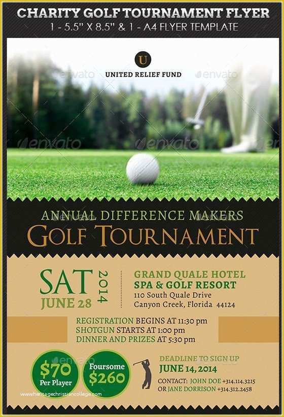 Free Donation Flyer Template Of Charity Golf tournament Flyer Template Free Templates