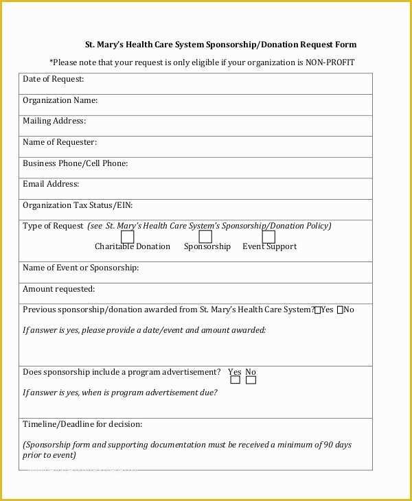 Free Donation Request form Template Of 9 Sample Sponsorship Request forms