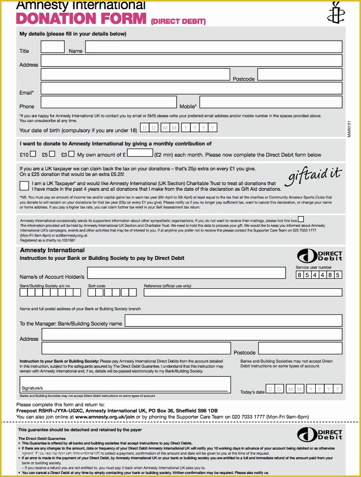 Free Donation Request form Template Of Amnesty Donation form Template Donation form Template