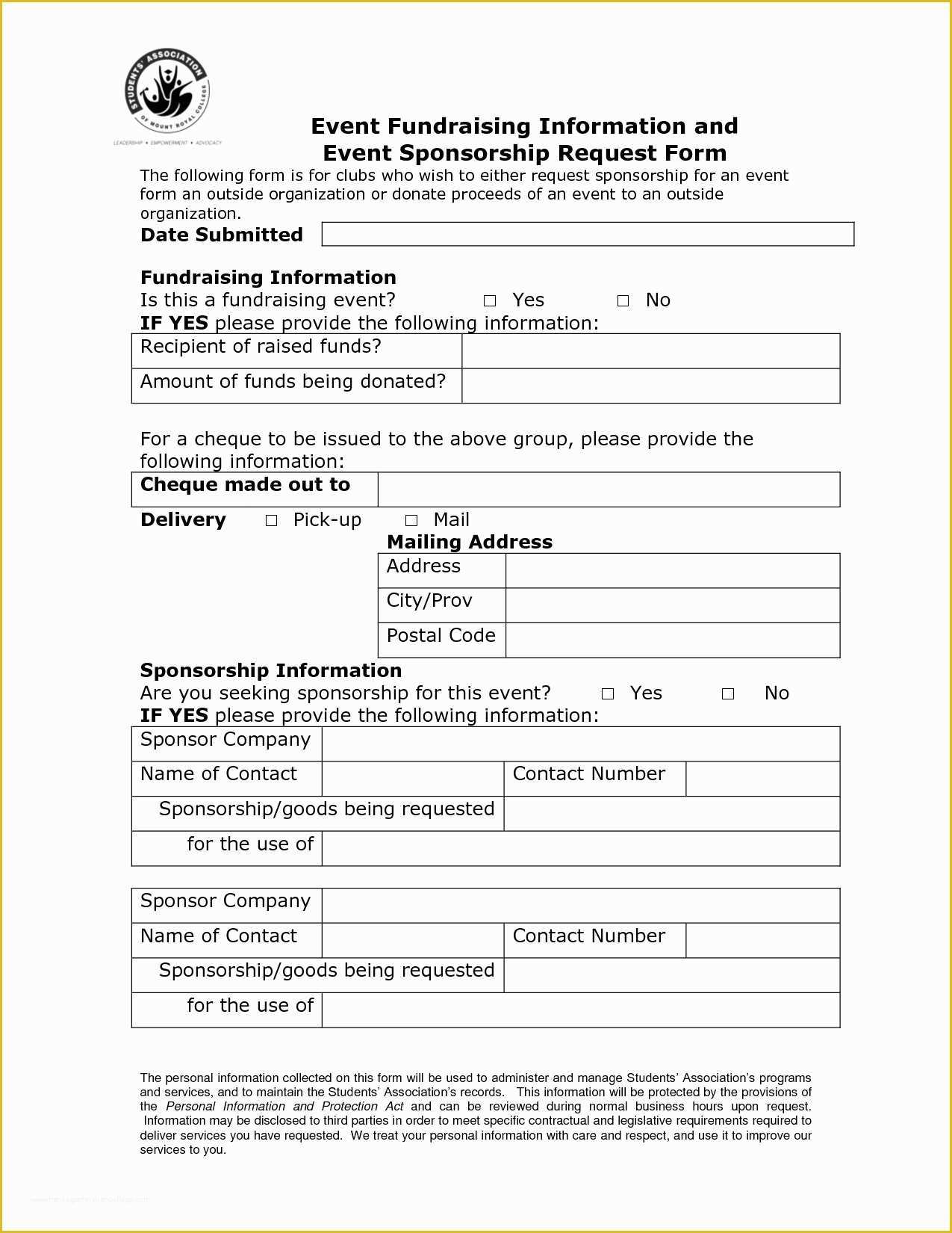 Free Donation Request form Template Of Sponsor form Templates – Radiofama