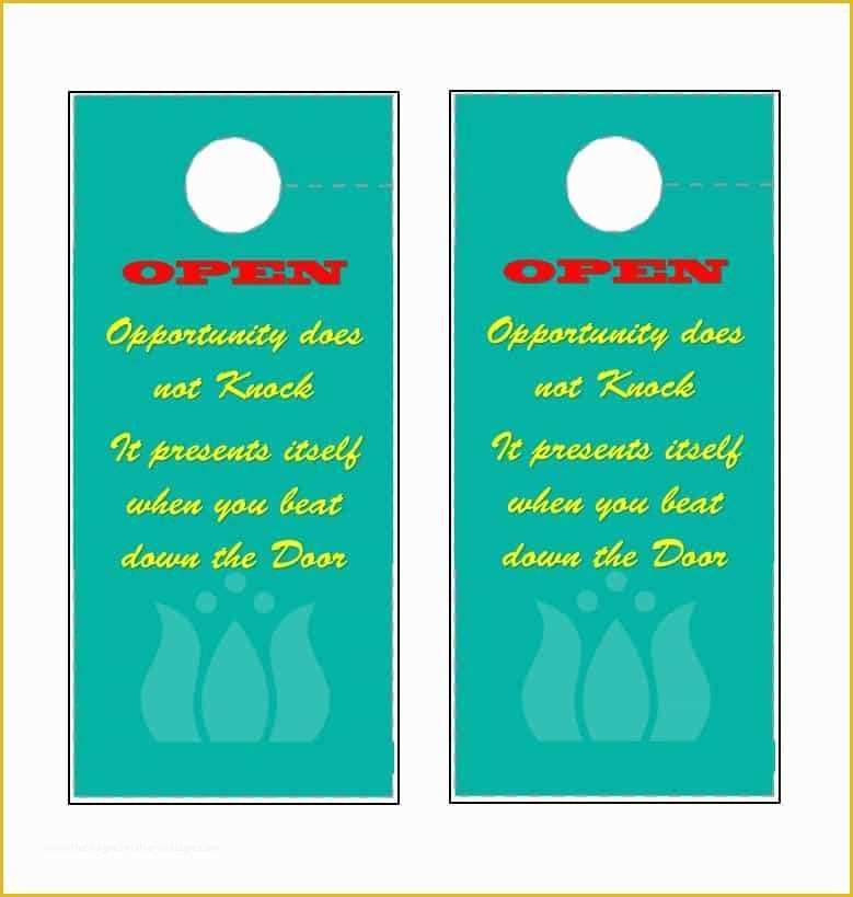 Free Door Hanger Template for Word Of 43 Free Door Hanger Templates Word Pdf Template Lab