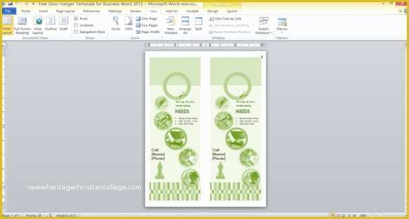 Free Door Hanger Template for Word Of Free Door Hanger Template for Business Word 2013