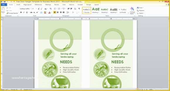Free Door Hanger Template for Word Of Free Door Hanger Template for Business Word 2013
