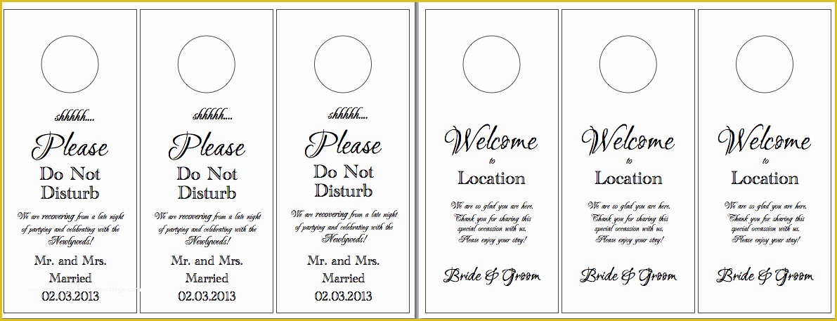 Free Door Hanger Template for Word Of Hotel Door Hangers