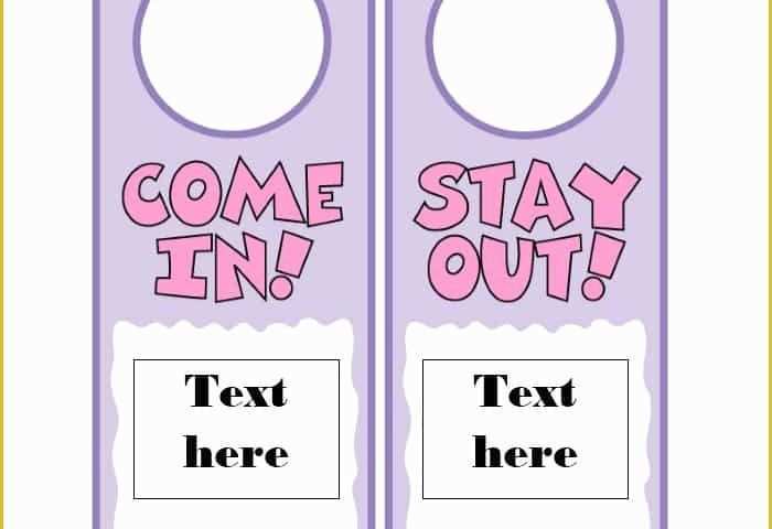 Free Door Hanger Template for Word Of Printable Door Hangers