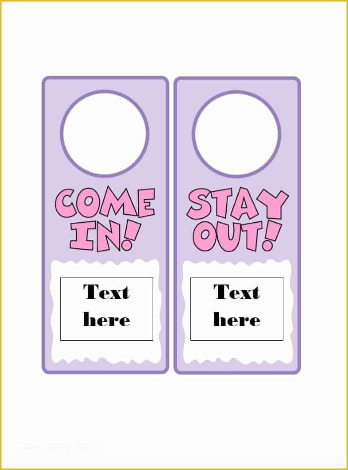 45 Free Door Hanger Template for Word