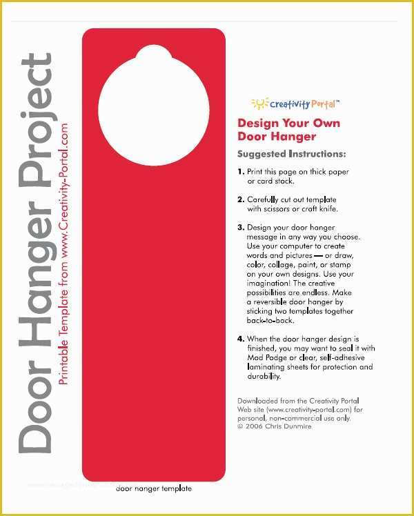 Free Door Hanger Template Illustrator Of 15 Door Hangers